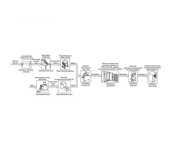 Минизавод для производства пельменей ИПКС-0207 (по готовому продукту 700 кг./смена)